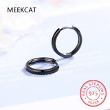 925 Silver Smooth Ear Pave Setting Stud Earrings for Women