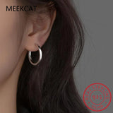 925 Silver Smooth Ear Pave Setting Stud Earrings for Women