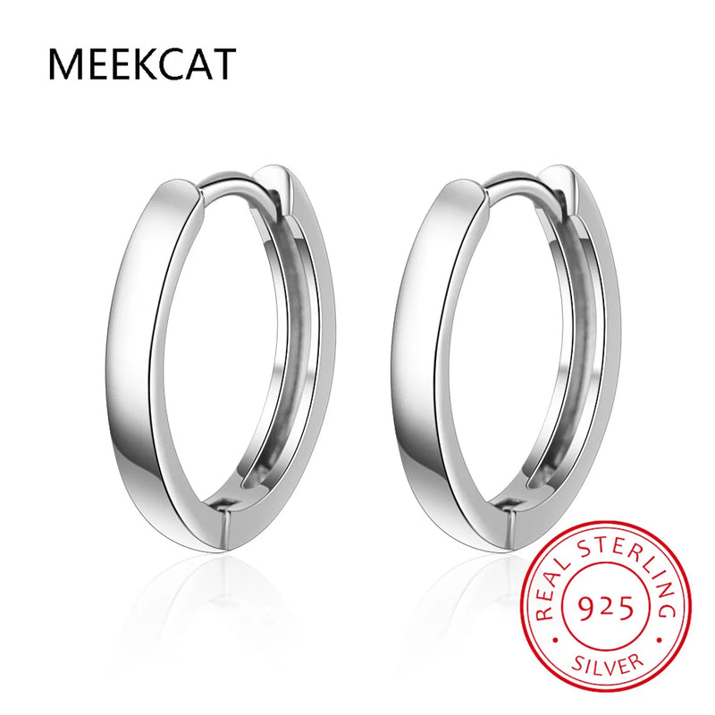 925 Silver Smooth Ear Pave Setting Stud Earrings for Women