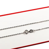 925 Silver Cable Oval Chain Necklace Women 40-60cm Rhodium 1 Piece