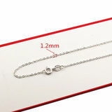 925 Silver Cable Oval Chain Necklace Women 40-60cm Rhodium 1 Piece