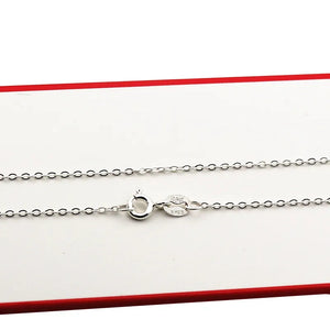 925 Silver Cable Oval Chain Necklace Women 40-60cm Rhodium 1 Piece
