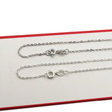 925 Silver Cable Oval Chain Necklace Women 40-60cm Rhodium 1 Piece