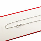 925 Silver Cable Oval Chain Necklace Women 40-60cm Rhodium 1 Piece