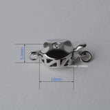 925 Silver Clasp Box Buckle Necklace Hook CZ Rhodium Plated DIY Jewelry Findings