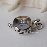 925 Silver Clasp Box Buckle Necklace Hook CZ Rhodium Plated DIY Jewelry Findings