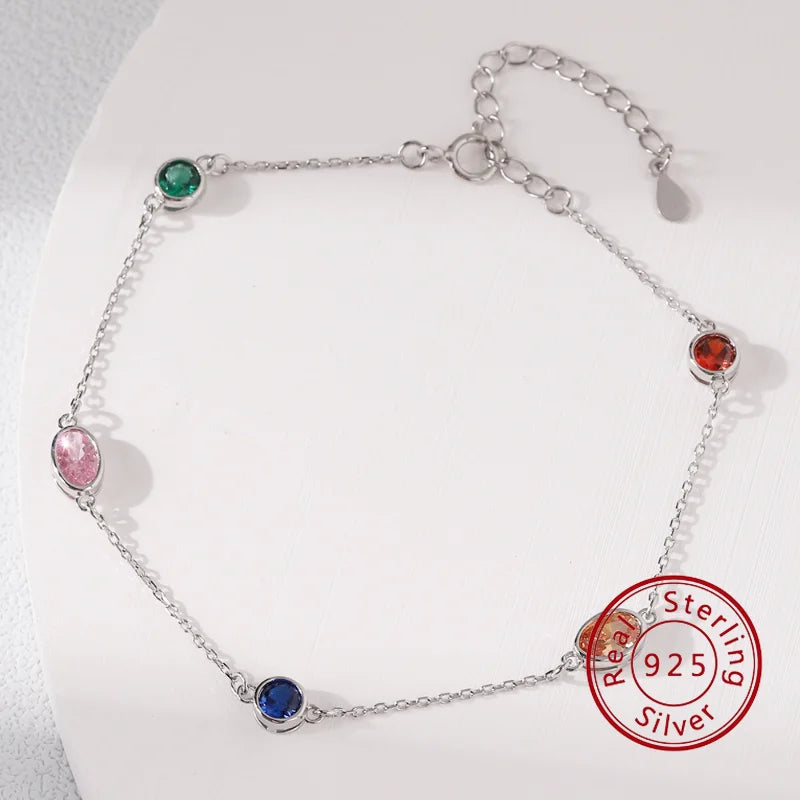 925 Silver Zircon Necklace Geometric Star Charm Chain Women Wedding Jewelry