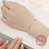 925 Silver Zircon Necklace Geometric Star Charm Chain Women Wedding Jewelry