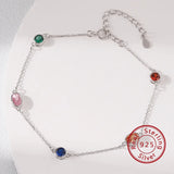 925 Silver Zircon Necklace Geometric Star Charm Chain Women Wedding Jewelry