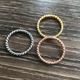 925 Sterling Silver European Twist Stackable Rings