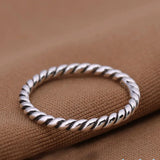 925 Sterling Silver European Twist Stackable Rings