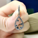 925 Silver Moissanite Aqumarine Pearl Drop Earrings