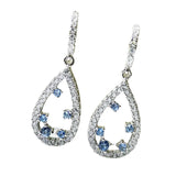 925 Silver Moissanite Aqumarine Pearl Drop Earrings
