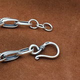 925 Silver David Bracelet Wire Vintage Punk Link Chain Jewelry