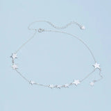 925 Silver Star Choker Chain Necklace for Women
