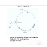 925 Silver Star Choker Chain Necklace for Women