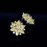925 Silver Flower Stud Earrings w/ Amethyst Gemstone - Christmas Gift
