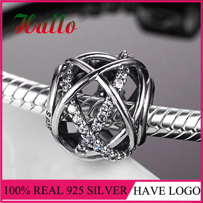 Sterling Silver Galaxy Bead Charm for Bracelet & Bangle DIY Jewelry
