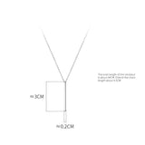 925 Sterling Silver Long Bar Pendant Necklace for Women