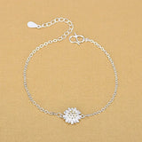 925 Sterling Silver Daisy Flower Anklet for Women Girls Barefoot Leg Jewelry