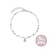 925 Silver Red Line Ankle Charm Chain for Women Beach Jewelry