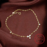 925 Silver Red Line Ankle Charm Chain for Women Beach Jewelry