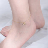 925 Silver Mermaid Tail Anklet Zircon Beach Jewelry