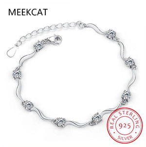 925 Silver Moissanite 4-Claw Tennis Bracelet Lab Diamond Twist