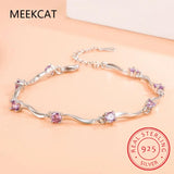 925 Silver Moissanite 4-Claw Tennis Bracelet Lab Diamond Twist