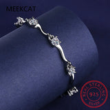 925 Silver Moissanite 4-Claw Tennis Bracelet Lab Diamond Twist
