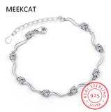 925 Silver Moissanite 4-Claw Tennis Bracelet Lab Diamond Twist
