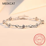 925 Silver Moissanite Tennis Bracelet Lab Diamond Rhombus Engagement Gift