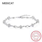 925 Silver Moissanite Tennis Bracelet Lab Diamond Rhombus Engagement Gift
