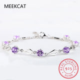 925 Silver Moissanite Tennis Bracelet Lab Diamond Rhombus Engagement Gift