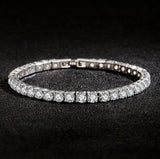 925 Silver Moissanite Tennis Bracelet 4mm Charm