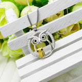 925 Silver Necklace Sparkly CZ Owl Mother Daughter Pendant