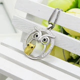 925 Silver Necklace Sparkly CZ Owl Mother Daughter Pendant