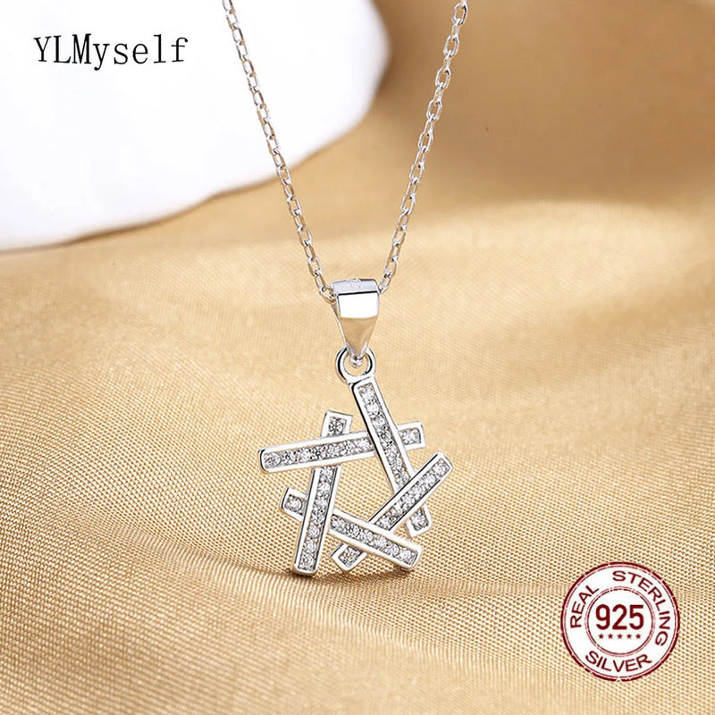925 Silver Necklace Zircon Pendant Fine Jewelry