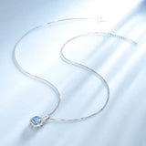 925 Silver Zircon Emerald Pendant Choker Necklace Women's Fine Jewelry