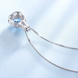 925 Silver Zircon Emerald Pendant Choker Necklace Women's Fine Jewelry