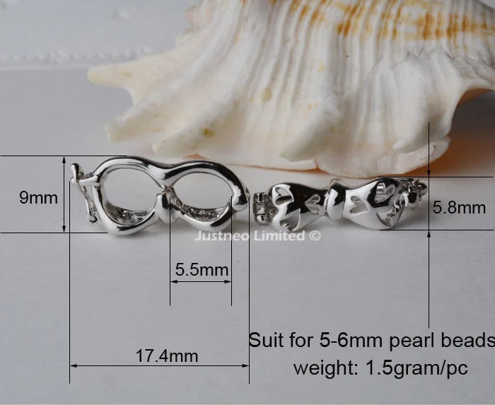 925 Silver Pearl Enhancer Clasp Necklace Charm Findings