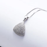 925 Silver Pendant Necklace Crystal Charm Suspension Pretty Pendants for Women