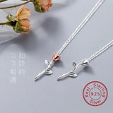 925 Silver Rose Flower Pendant Necklace - Wedding Party Jewelry