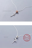 925 Silver Rose Flower Pendant Necklace - Wedding Party Jewelry