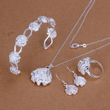 925 Sterling Silver Roses Jewelry Set for Wedding
