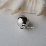 925 Sterling Silver Ball Box Clasp for Pearl Necklace, Rhodium Plated