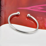 925 Silver Smooth Bangle Bracelet For Women Hand Jewelry