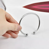 925 Silver Smooth Bangle Bracelet For Women Hand Jewelry