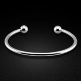 925 Silver Smooth Bangle Bracelet For Women Hand Jewelry