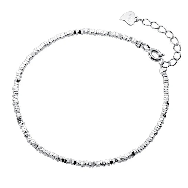925 Silver Green Stone Chain Bracelet for Daughter Girl Women Wedding